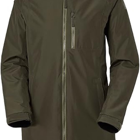 Helly Hansen Belfast Coat Olive Green Medium EUC - Picture 3 of 7